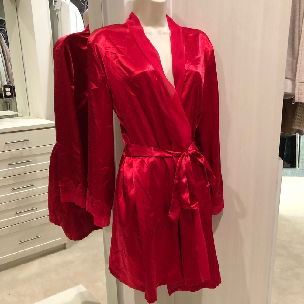 Linea Donatello red satin robe.